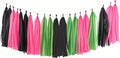 Pink, and Green Tissue Tassel Garlands, Party Decoration Tissue Tassel Banner by YESON
