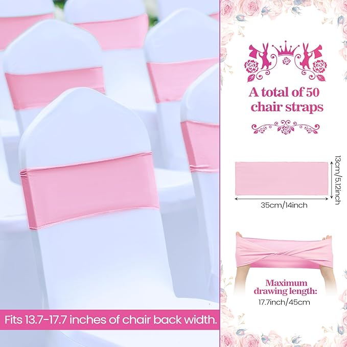 Kinlop 50 Pcs Spandex Chair Sashes Bows Chair BanB0C3V1RSWZds Slider Sashes - Image 2