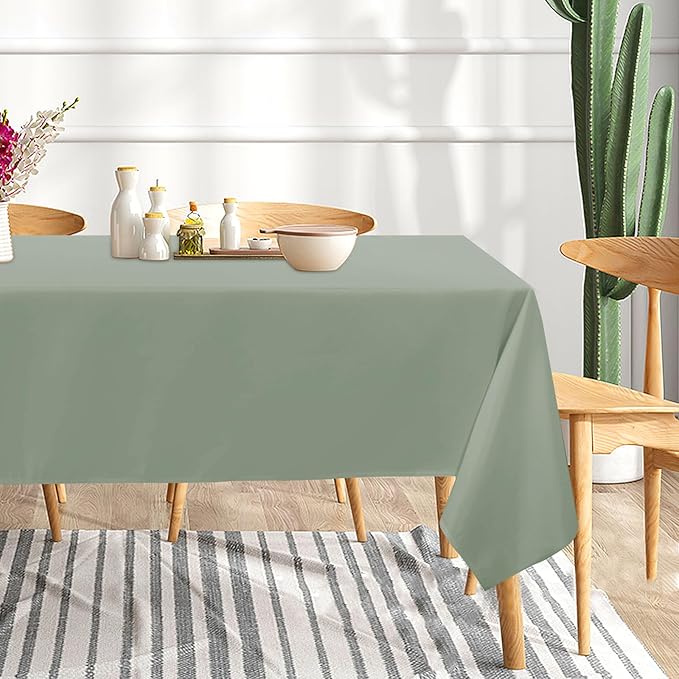 sancua 6 Pack Sage Green Tablecloth 60 x 102 Inch, Rectangle Table Cloth - Image 2