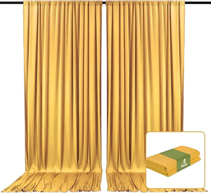 2 Panels Khaki Backdrop Curtain, 10 x 7 Feet Background Curtains by Zankubom