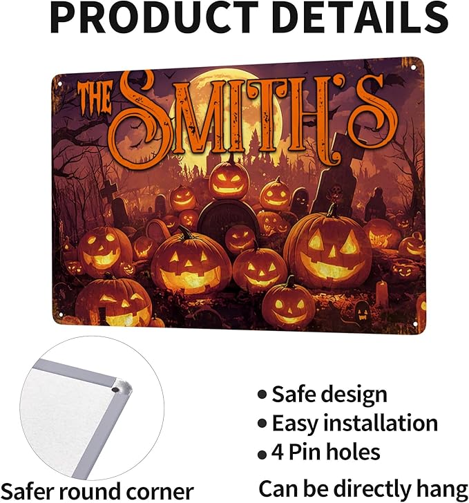 Personalized Halloween Metal Sign - Image 3