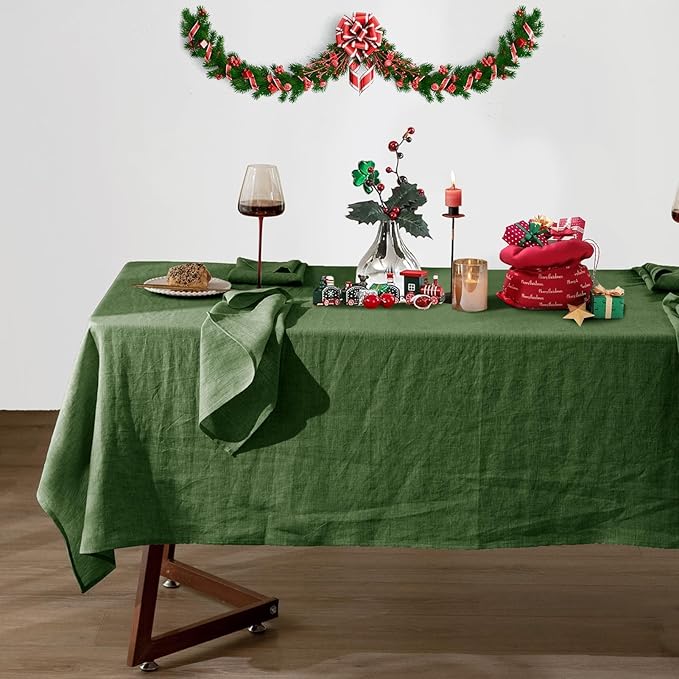 Talasily Linen Tablecloth 100% Pure Linen Table Cloth 60x108 Inches Rectangle by Talasily
