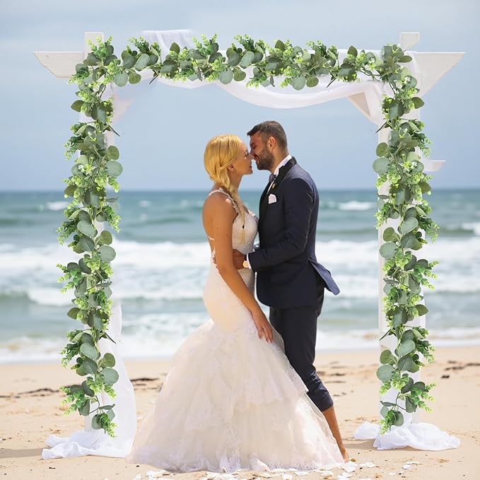MAKHOT 2pcs Artificial Eucalyptus Garland, 5.9FT Greenery Garland Flower Spring - Image 3