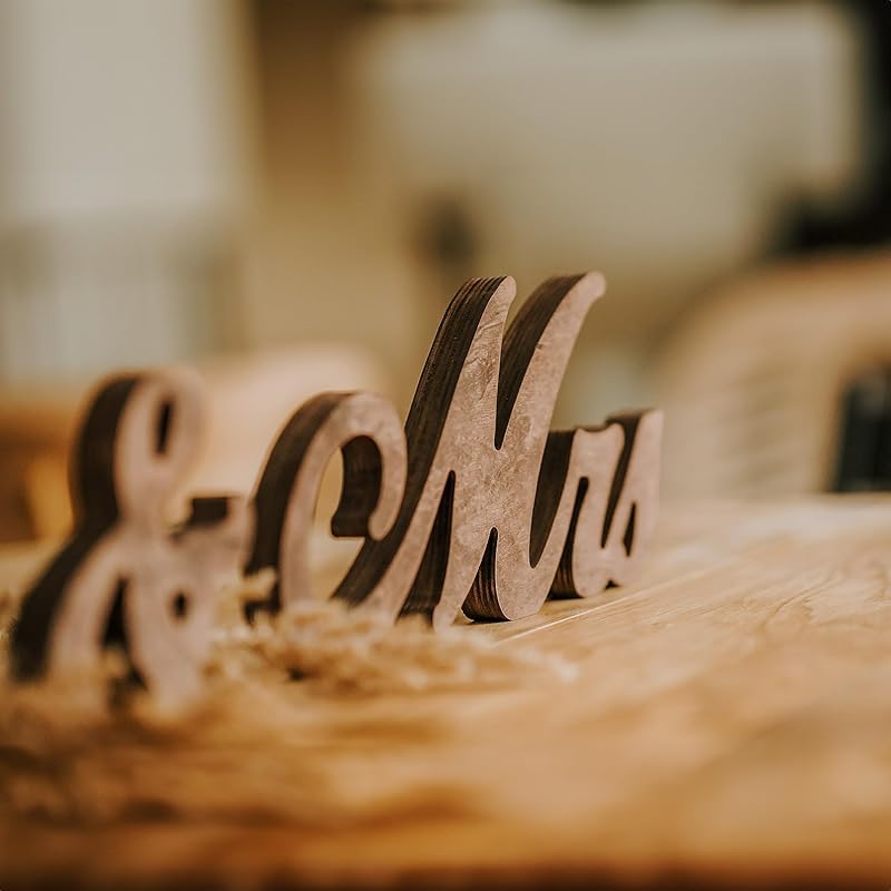 Mr and Mrs Sign for Wedding Table Decor, Mr & Mrs Wooden Signs, Rustic Wedding - Image 4