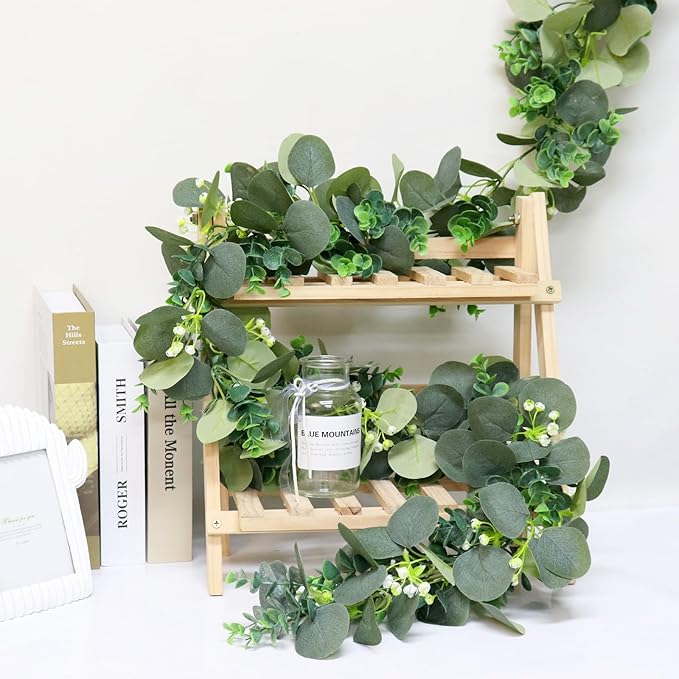 MAKHOT 2pcs Artificial Eucalyptus Garland, 5.9FT Greenery Garland Flower Spring - Image 7