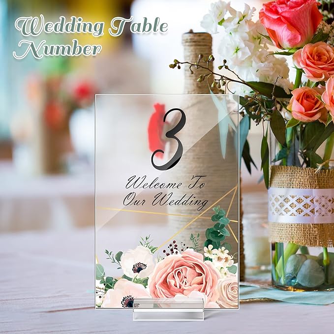 Yulejo 12 Pcs Clear Acrylic Place Cards - Image 4