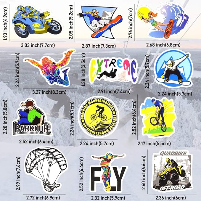 QTL Sport Stickers for Teens Kids Sport Stickers for Water Bottle Skateboard - Image 3