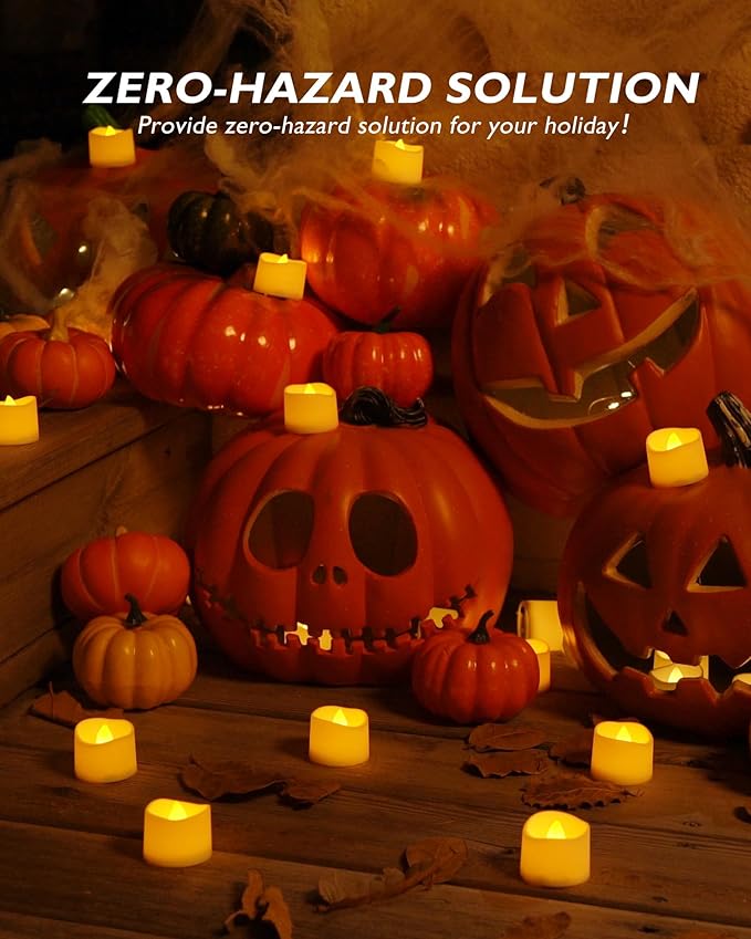 Homemory 48-Pack Novelty Flickering Flameless Tea Lights Candles, 200+Hours - Image 7