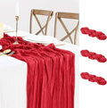 3 Pack Red Cheesecloth Table Runner Gauze Christmas Table Runner 35x120 Inch by BlueTopCoLtd