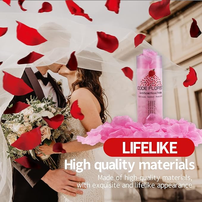 CODE FLORIST 1500 PCS Pink Silk Rose Petals - Image 6