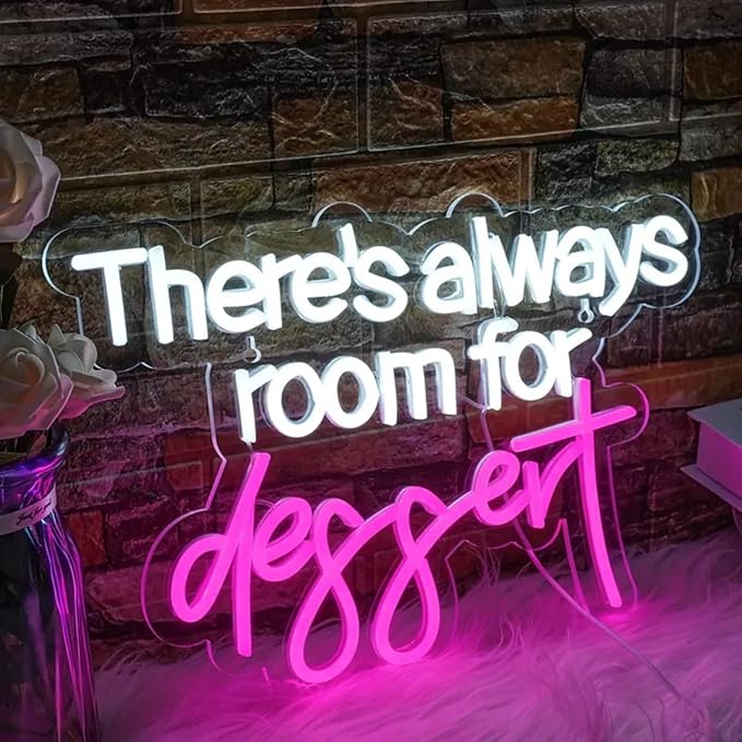There's Always Room for Dessert Neon Sign Baking Bread Shop Decor Led Light - Image 2