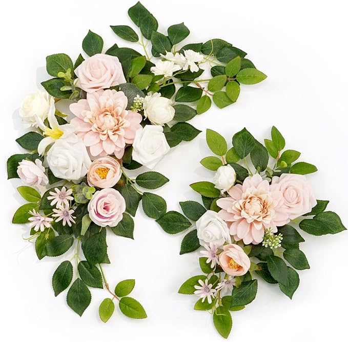 Wedding Decor Welcome Sign Flower Backdrop Garland by Piklado