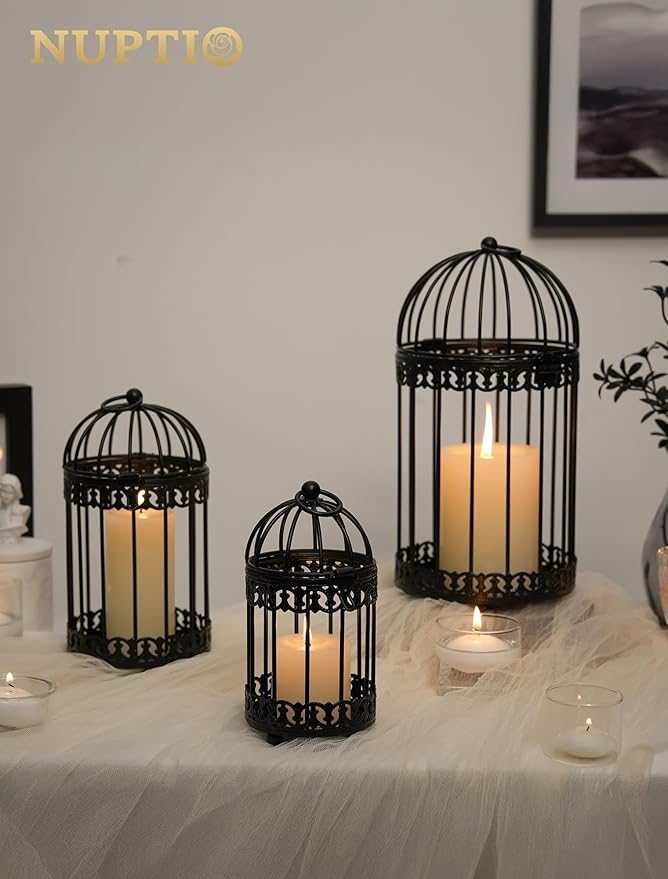 NUPTIO Vintage Bird Cage Decor: Decorative Bird Cage Candle Holder - Image 3