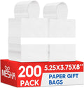 MESHA Kraft Gift Bags 200 Pack 5.25x3.75x8 Inch Small White Paper Bags by MESHA