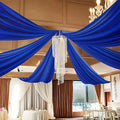 DUOBAO Royal Blue 5x20ft Chiffon Drapes | 6pc Elegant Sheer Wedding Backdrop by DUOBAO