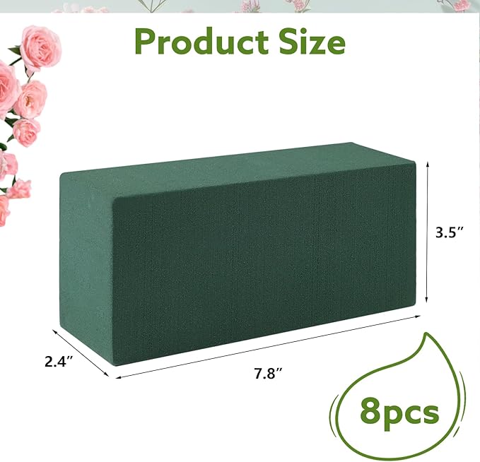 8Pcs Floral Foam Blocks for Fresh and Artificial Flower Arrangements, Flower - Image 2
