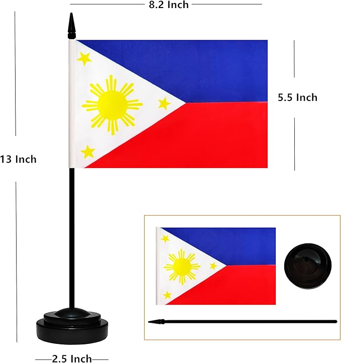 12 Pack Philippine Desk Flags Set, Philippine Small Mini Table Office Flags - Image 2