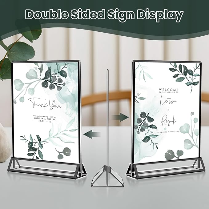 15 Pack Acrylic Sign Holder 4x6, Wedding Black Frame Table Number Holders - Image 4