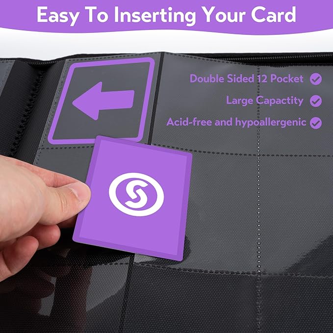 SMYV 12 Pocket Trading Card Binder, Premium PU Cover Card Binder - Image 5