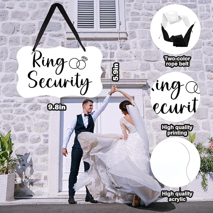Acrylic Wedding Sign, Ring Bearer Sign, Ring Security Decor, - Image 3
