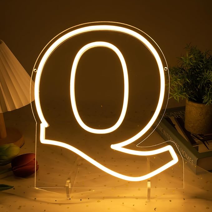 Light Up Letters Q, Led Marquee Letter Lights Neon Sign, 13.9" Height by MissAudrey
