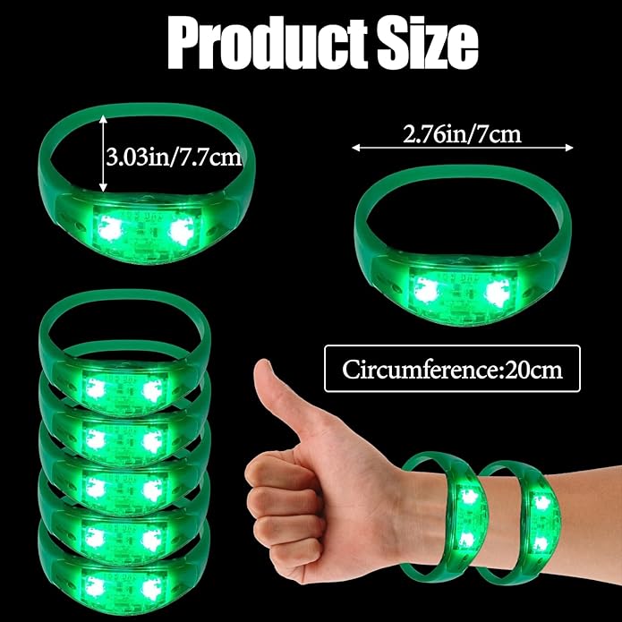 100 Pcs LED Bracelets Sound Activated - Image 5