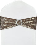 100 Pcs Chair Sashes Sequin Stretch Chair Bands Spandex Polyester Bows by LIZIMI