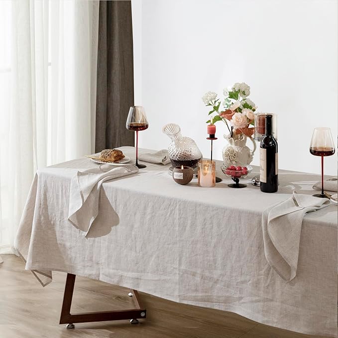 Talasily Linen Tablecloth 100% Pure Linen Table Cloth 60x144 Inches Rectangle - Image 6