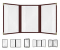 Goodsmart Restaurant Menu Covers – Burgundy, 25 Pack, 6-View Trifold 5.5" x 8.5" by ACISuperPower