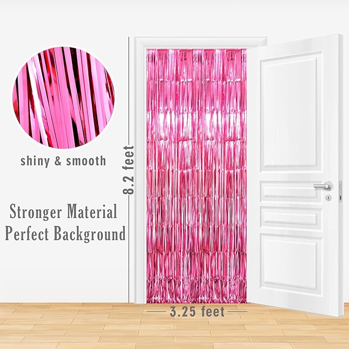 GOER 3.2 ft x 8.2 ft Metallic Tinsel Foil Fringe Curtains Party Photo Backdrop - Image 2