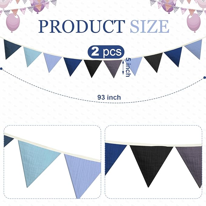 Oudain 15.5 ft Pennant Banner Flags, Each 7.75 ft - Image 2