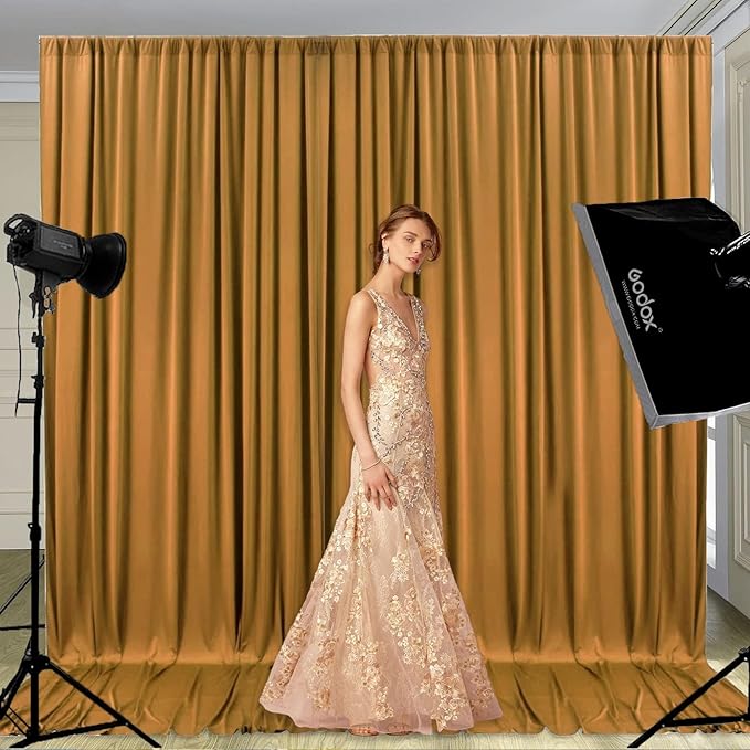 10 x 10 Feet Brown Backdrop Curtain - Image 5