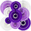 BEISHIDA Lavender Purple White Tissue Hanging Honeycomb Round Paper Fans by Beishida
