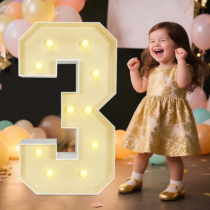 Marquee Light Up Numbers: 3FT Large Decorative Letters Signs by Unknown