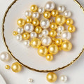 200 Pcs Vase Filler Beads Gold and White Pearl Beads by PNJHDZ