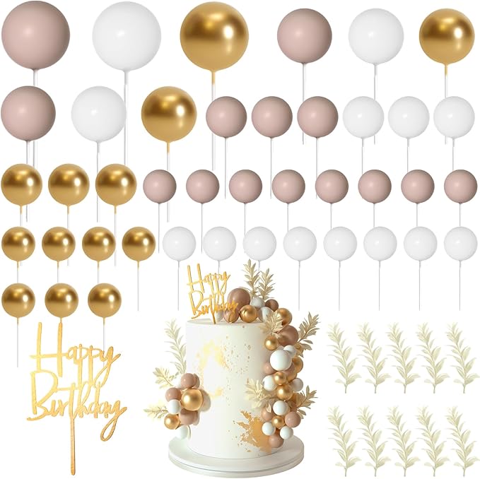 MIAHART Ball Cake Toppers Boho Grass Cake Topper Ball Cake Insert Decoration by MIAHART