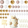 MIAHART Ball Cake Toppers Boho Grass Cake Topper Ball Cake Insert Decoration by MIAHART