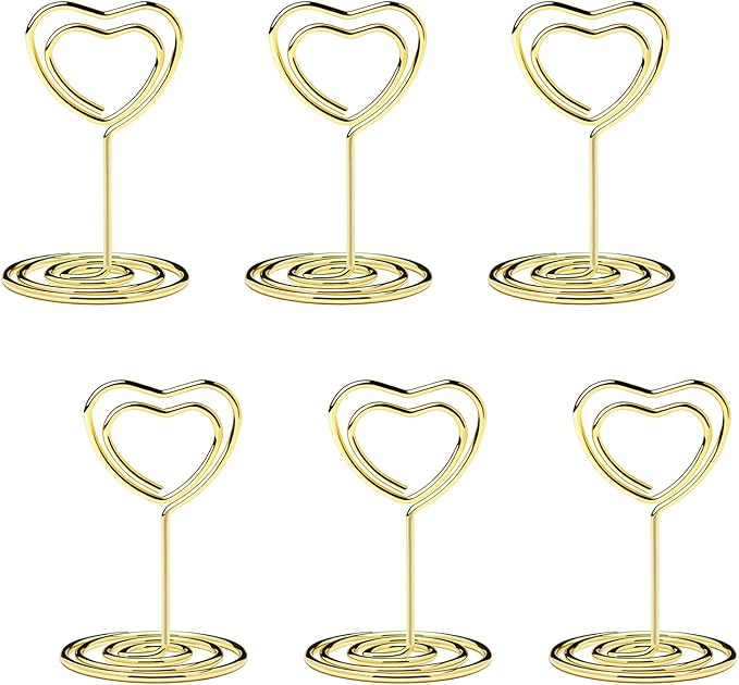 20PCS Mini Table Number Holders, Heart Shaped Place Card Holder, Premium Photo by Jofefe