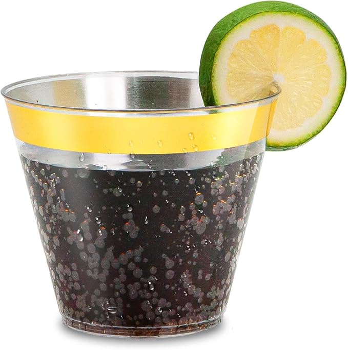 50counts 9 OZ. Disposable Cups Old fashioned Party Tumblers, 9 Ounce Squat Cups - Image 2