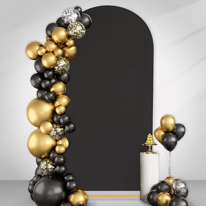 Black Arch Cover 7.2ft Spandex Backdrop Stand by SoarDream