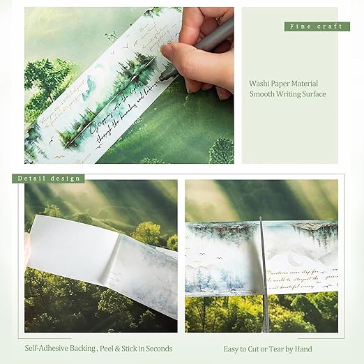 Mountain Forest Washi Tape Set, 6 Rolls - Image 4
