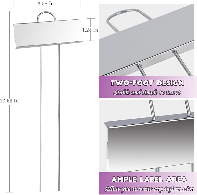 FORUP Metal Plant Labels, 30 Pack Garden Label Markers, Weatherproof Garden - Image 2