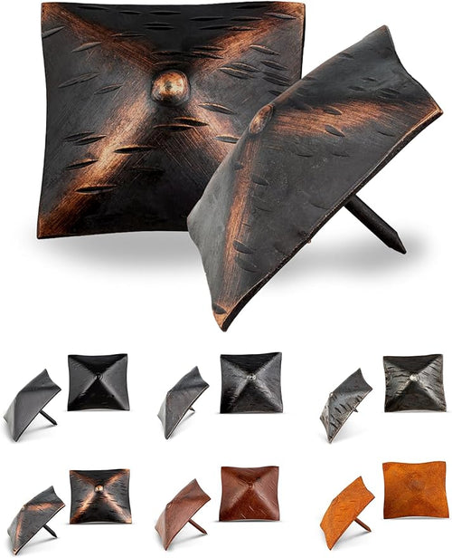 100 Pack 2" Square Head Iron Clavos Decorative Nails – Oil Rubbed Bronze – by BorderlandRusticHardware