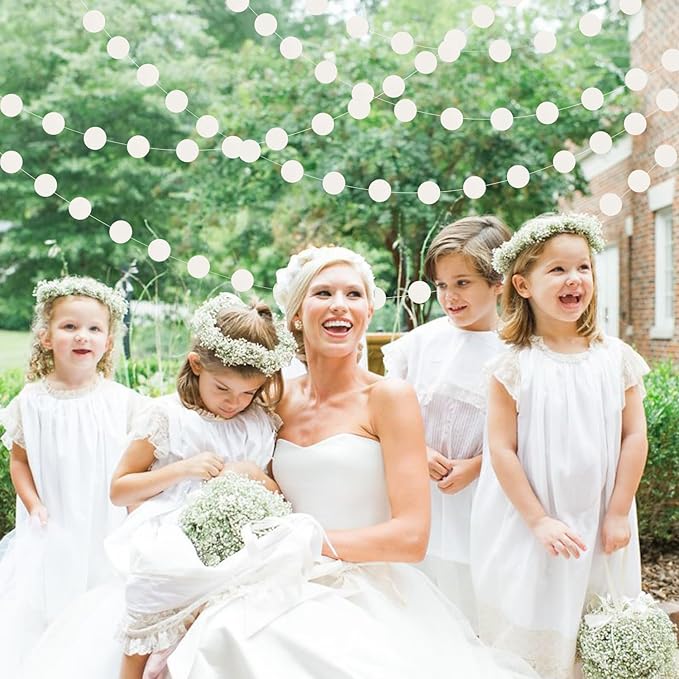 White Glitter Party-Decorations Paper-Garland Streamers - 52ft Birthday Banner - Image 2