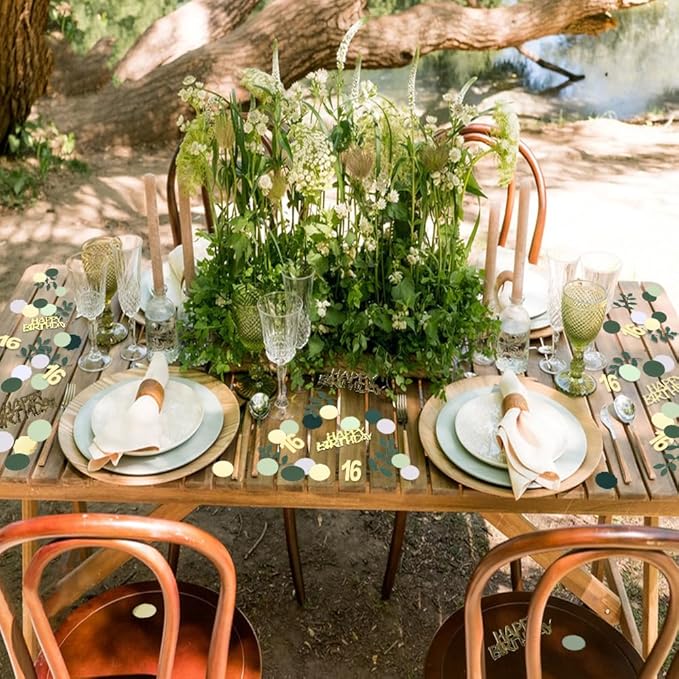 Sage Green 16th Happy Birthday Confetti, 16th Birthday Table Decorations - Image 6
