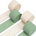 PartyWoo Sage Green Crepe Paper Streamers 4pcs 328ft Pack of Oliver Eucalyptus by PartyWoo