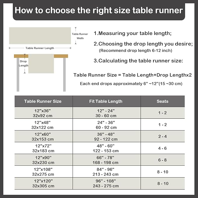 Farmhouse Navy Blue Table Runner Dining Table Runners 72 Inches Long Coffee - Image 6