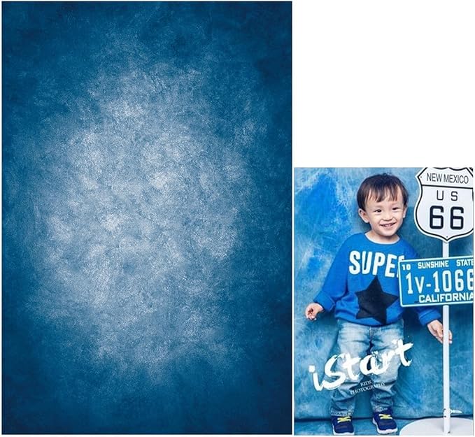 6.5x10ft Dark Blue Gradient Portrait Photo Backdrops Bright Center Abstract - Image 2