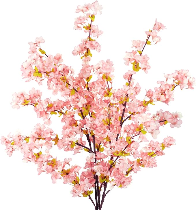 Uieke Silk Cherry Blossom Branches, 39.3in Artificial Cherry Blossom Tree Stems by Uieke