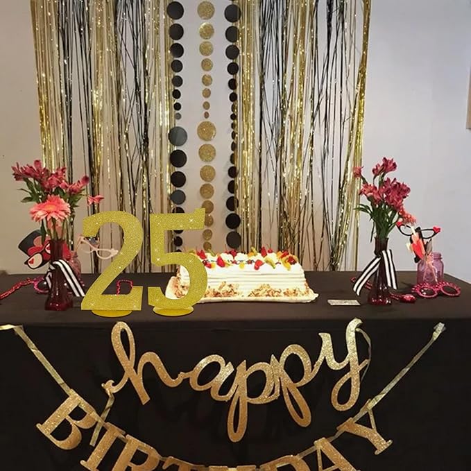 TONIFUL 11.8 Inch Gold Glitter Numbers Table Centerpieces 0-9 Birthday Party - Image 6